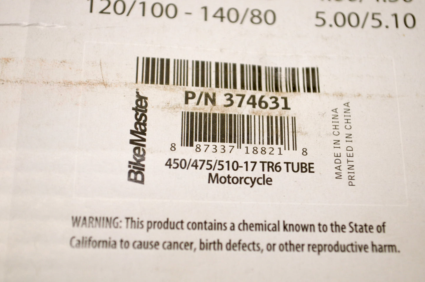Bikemaster 374631 Motorcycle Tube NOS