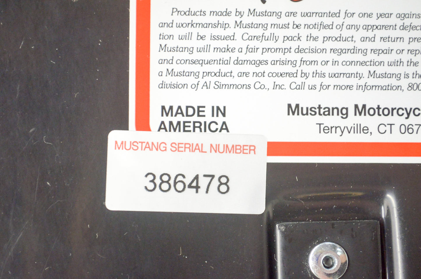 Mustang 386478 Motorcycle Seat NOS