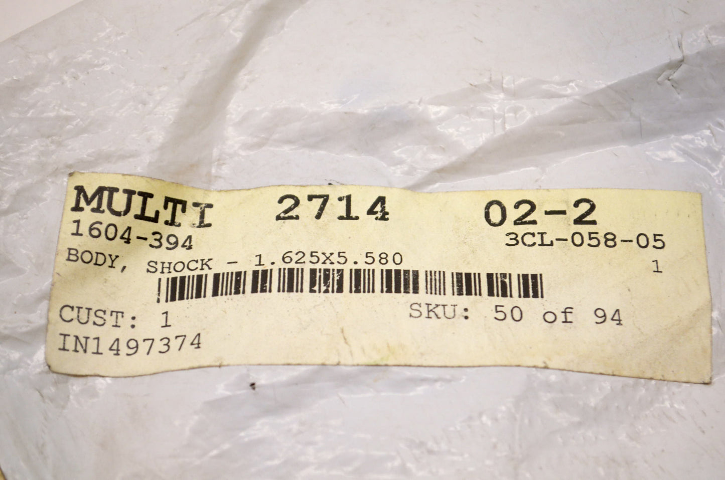 OEM Arctic Cat 1604-394 Body, Shock 1.625x5.580 NOS
