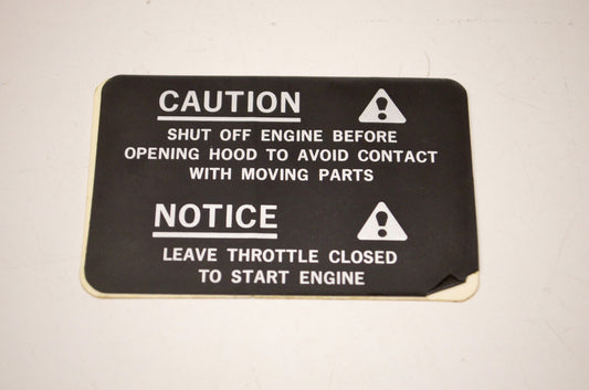 OEM Arctic Cat 0211-298 Warning Decal NOS