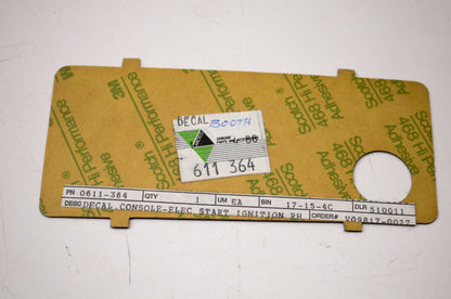 OEM Arctic Cat 0611-364 Dash Decal NOS