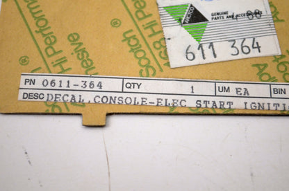 OEM Arctic Cat 0611-364 Dash Decal NOS
