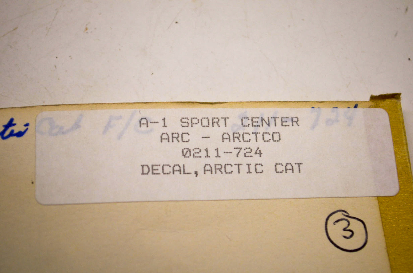 OEM Arctic Cat 0211-724 Decal NOS