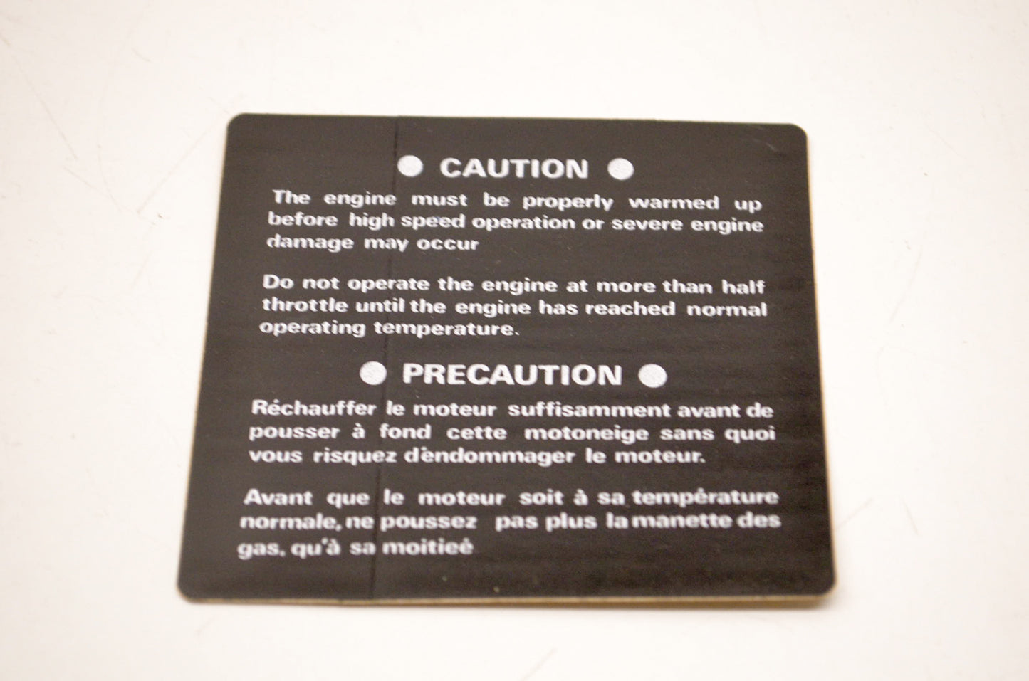 OEM Arctic Cat 0212-154 Warning Decal NOS
