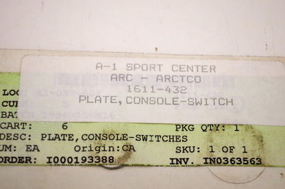 OEM Arctic Cat 1611-432 Console Plate NOS