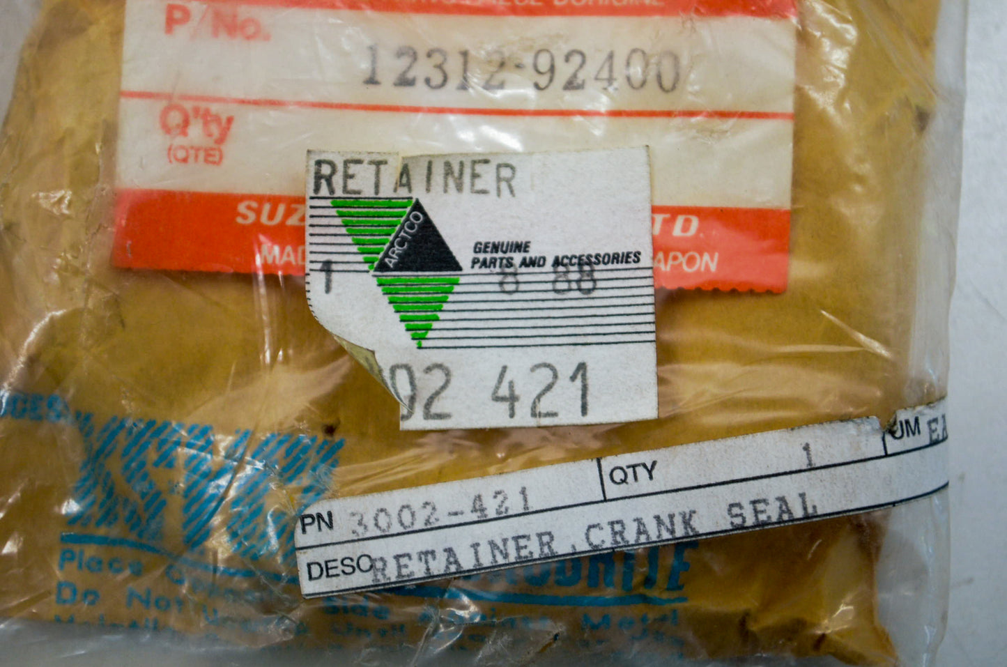 OEM Suzuki 3002-421, 12312-92400 Crank Seal NOS
