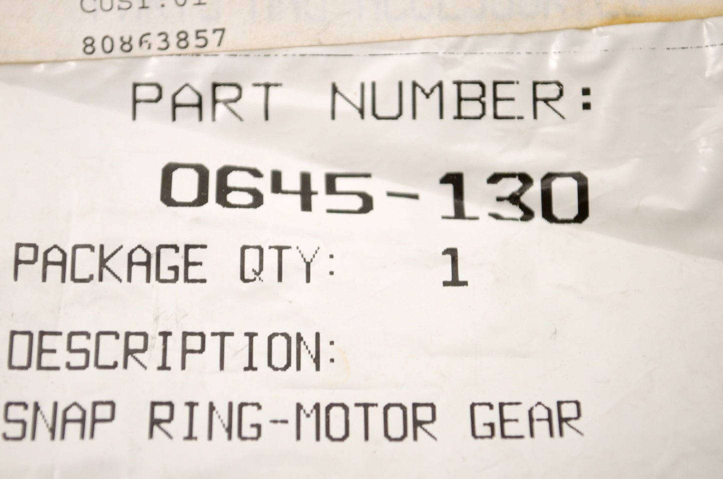 New OEM Arctic Cat 0645-130 Snap Ring NOS