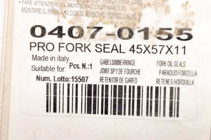 PartsUnlimited 0407-0155 45x57x11 Front Fork Seal Kit NOS