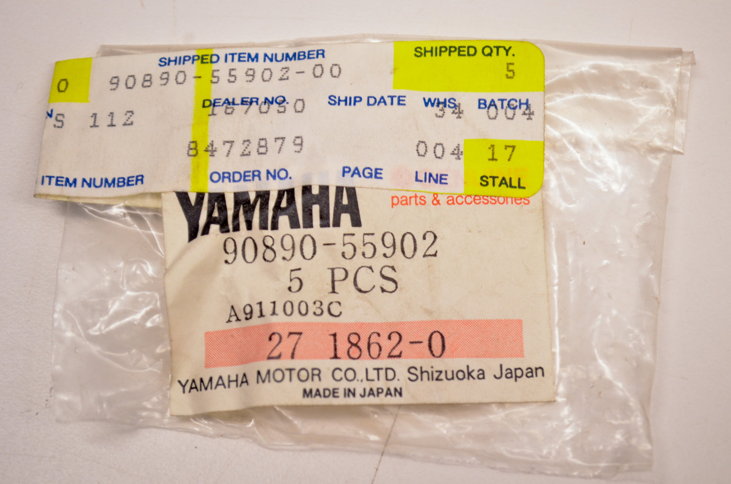 Oem Yamaha 90890-55902-00 Blank Key 122 Nos