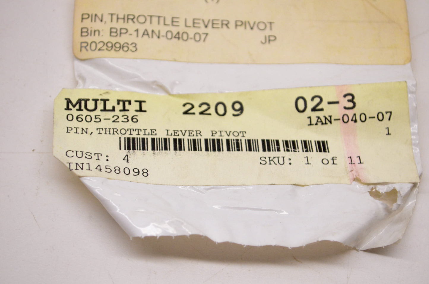 OEM Arctic Cat 0605-236 Throttle Pivot Pin NOS