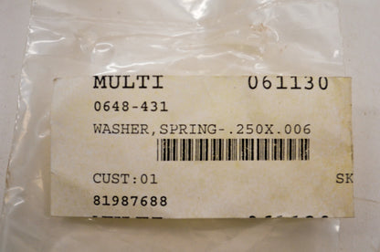 OEM Arctic Cat 0648-431 Spring Washer .250x.006 Qty 2 NOS
