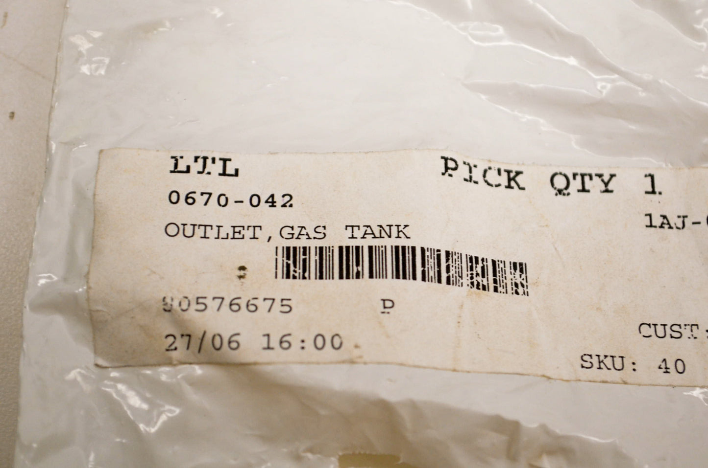 OEM Arctic Cat 0670-042 Gas Tank Outlet NOS