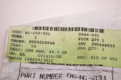OEM Arctic Cat 0646-031 Cam Arm 48.5 Grams NOS