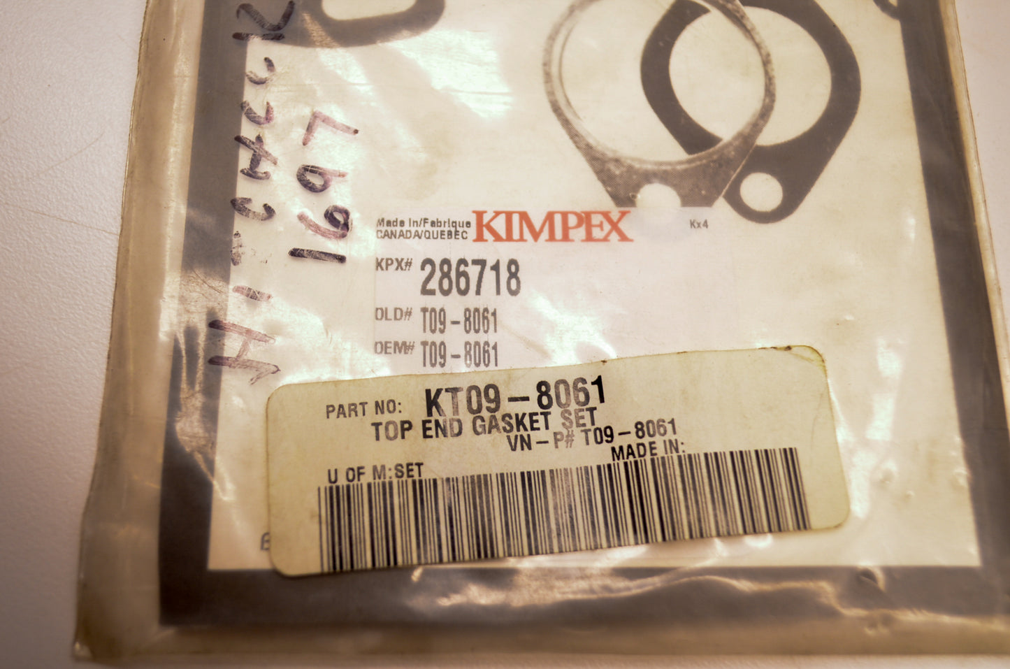 Kimpex KT09-8061, 286718 Top End Gasket NOS