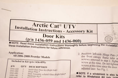 OEM Arctic Cat 1436-146 Door Kit NOS