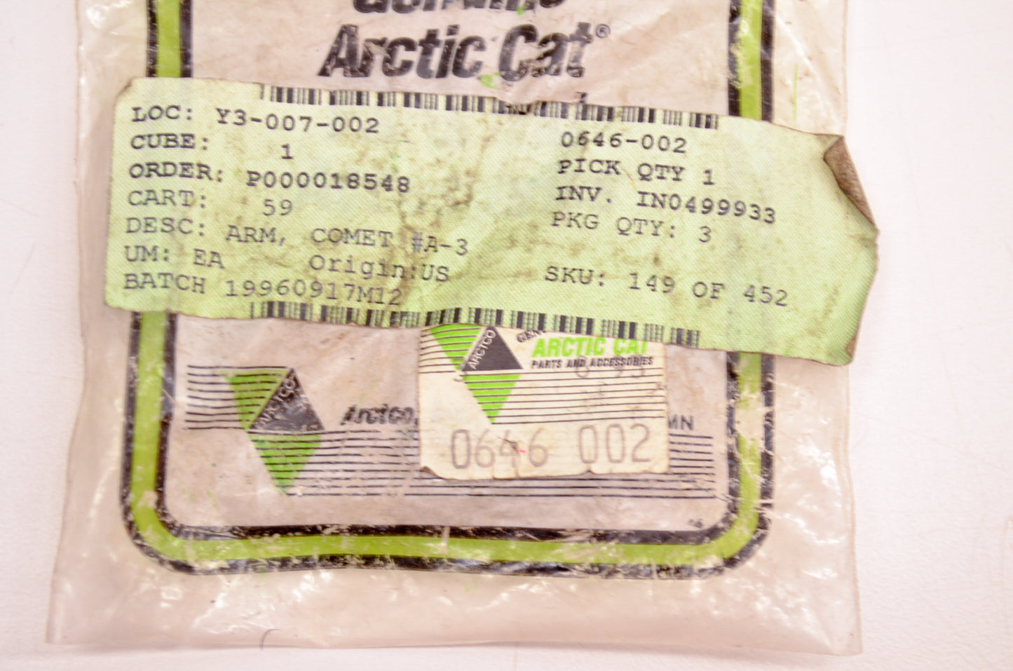 OEM Arctic Cat 0646-002 Clutch Arm Kit NOS