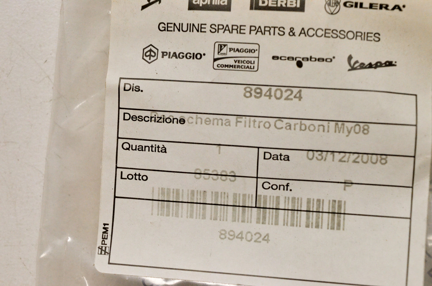 Aprilia 894024 Hose Routing Diagram Decal NOS