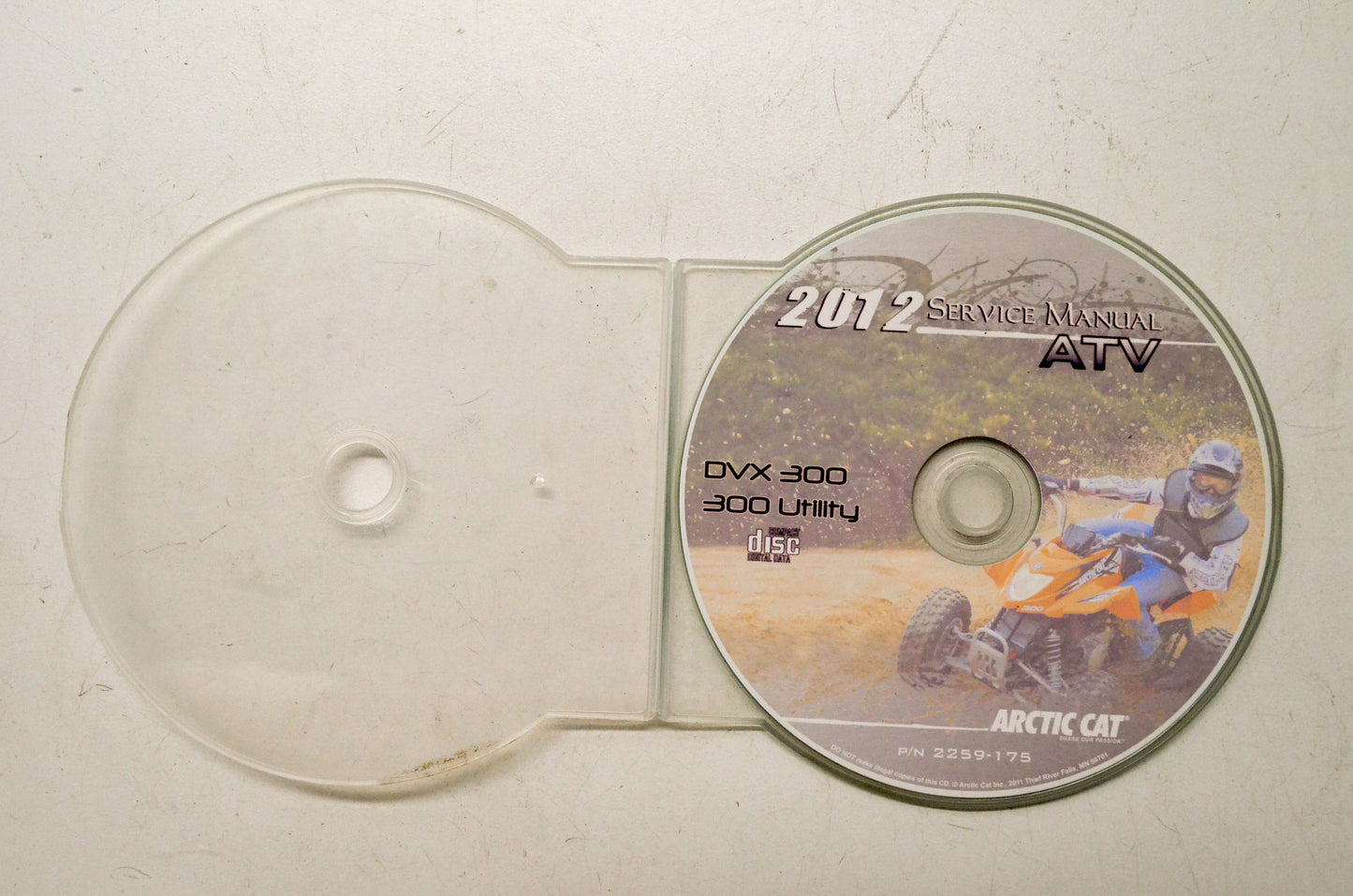 OEM Arctic Cat 2259-175 2012 ATV DVX 300 Utility Service Manual CD