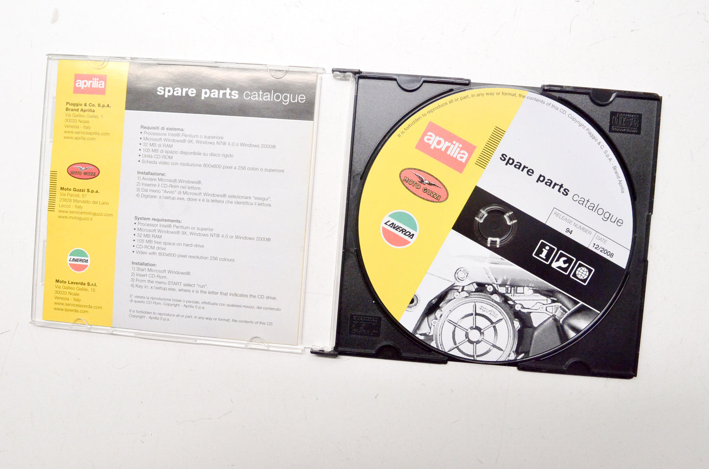 Aprilia Spare Parts Catalogue CD Release #94