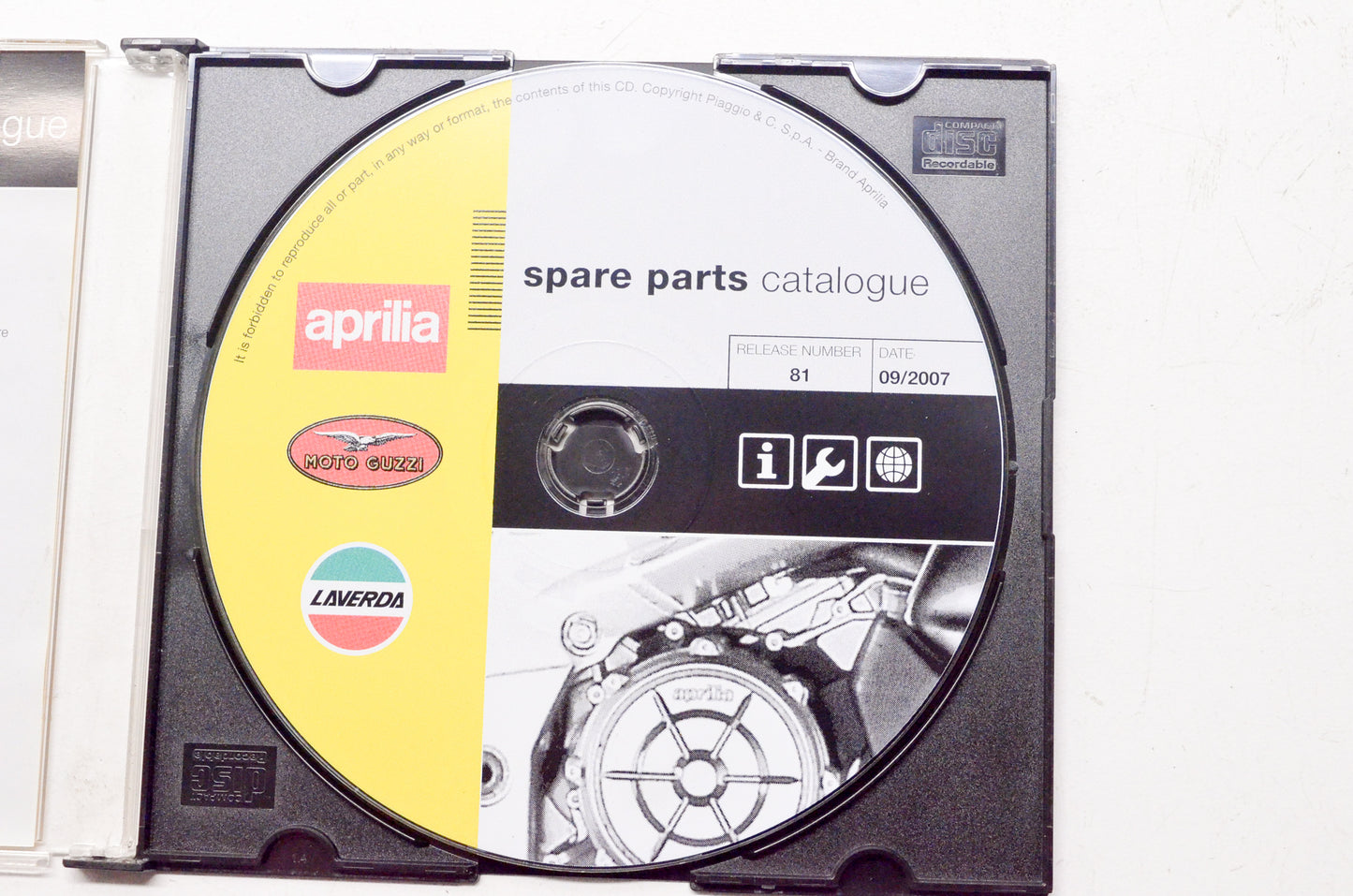 Aprilia 10516671 Spare Parts Catalogue CD Release #81