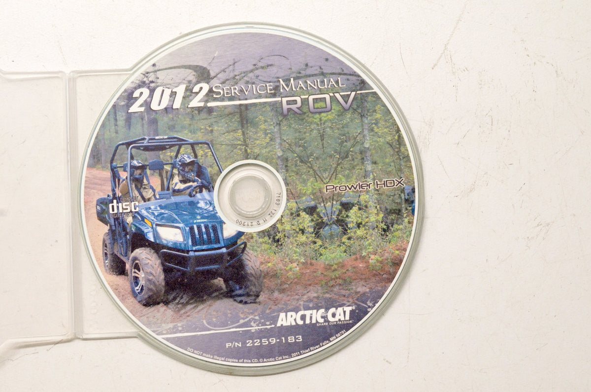 OEM Arctic Cat 2259-183 2012 ROV Prowler HDX Service Manual CD