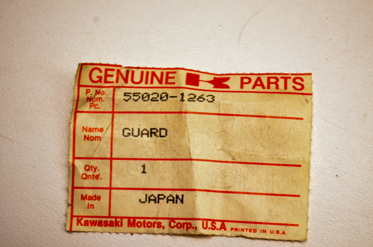 New OEM Kawasaki 55020-1263 Hub Guard NOS