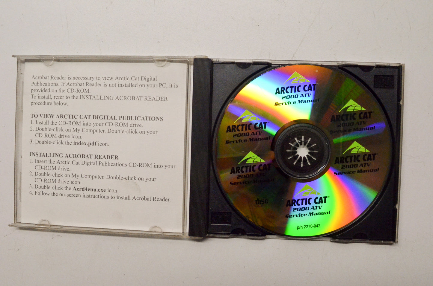 OEM Arctic Cat 2270-042 2000 ATV Service Manual CD
