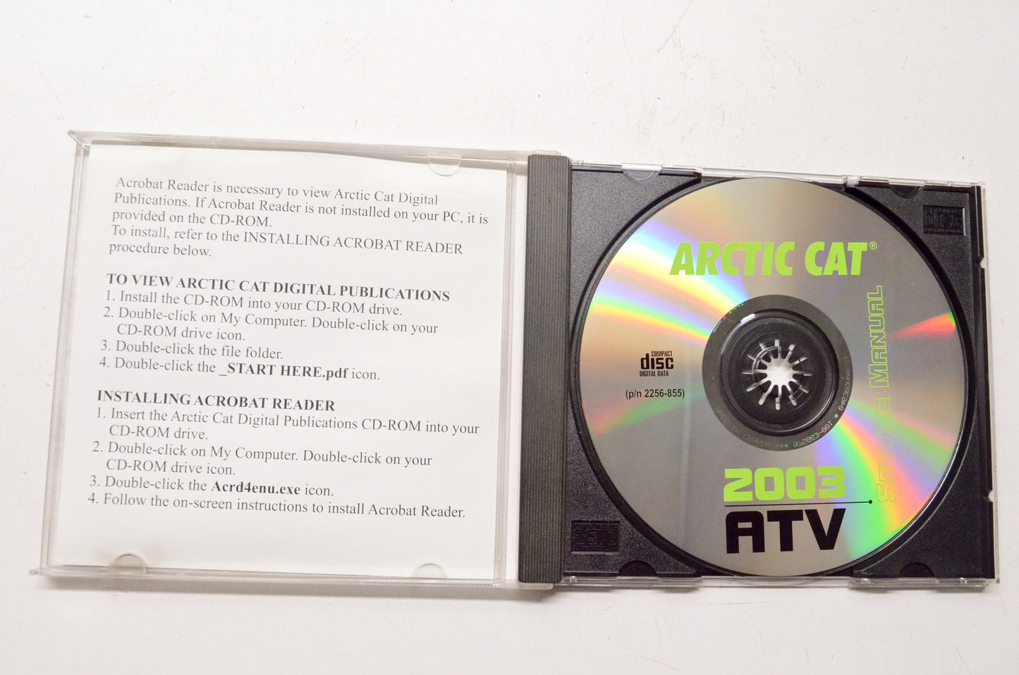 OEM Arctic Cat 2256-855 2003 ATV Service Manual CD