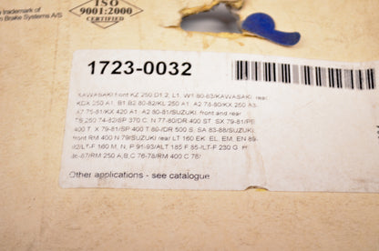 Parts Unlimited 1723-0032 Brake Shoe Kit NOS