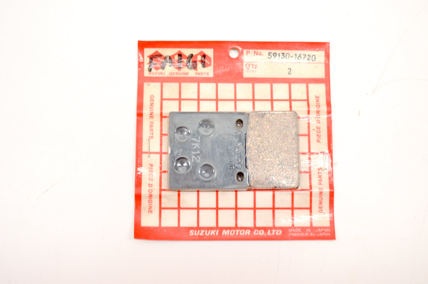OEM Suzuki 59130-16720 Brake Pad Kit NOS