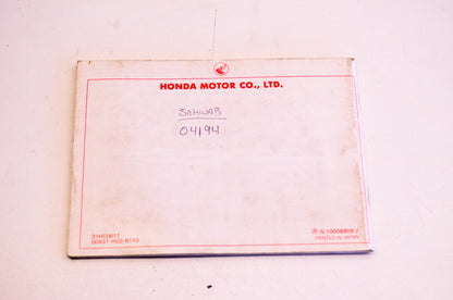 Honda 31HC0611, 00X31-HC0-6110 Manual
