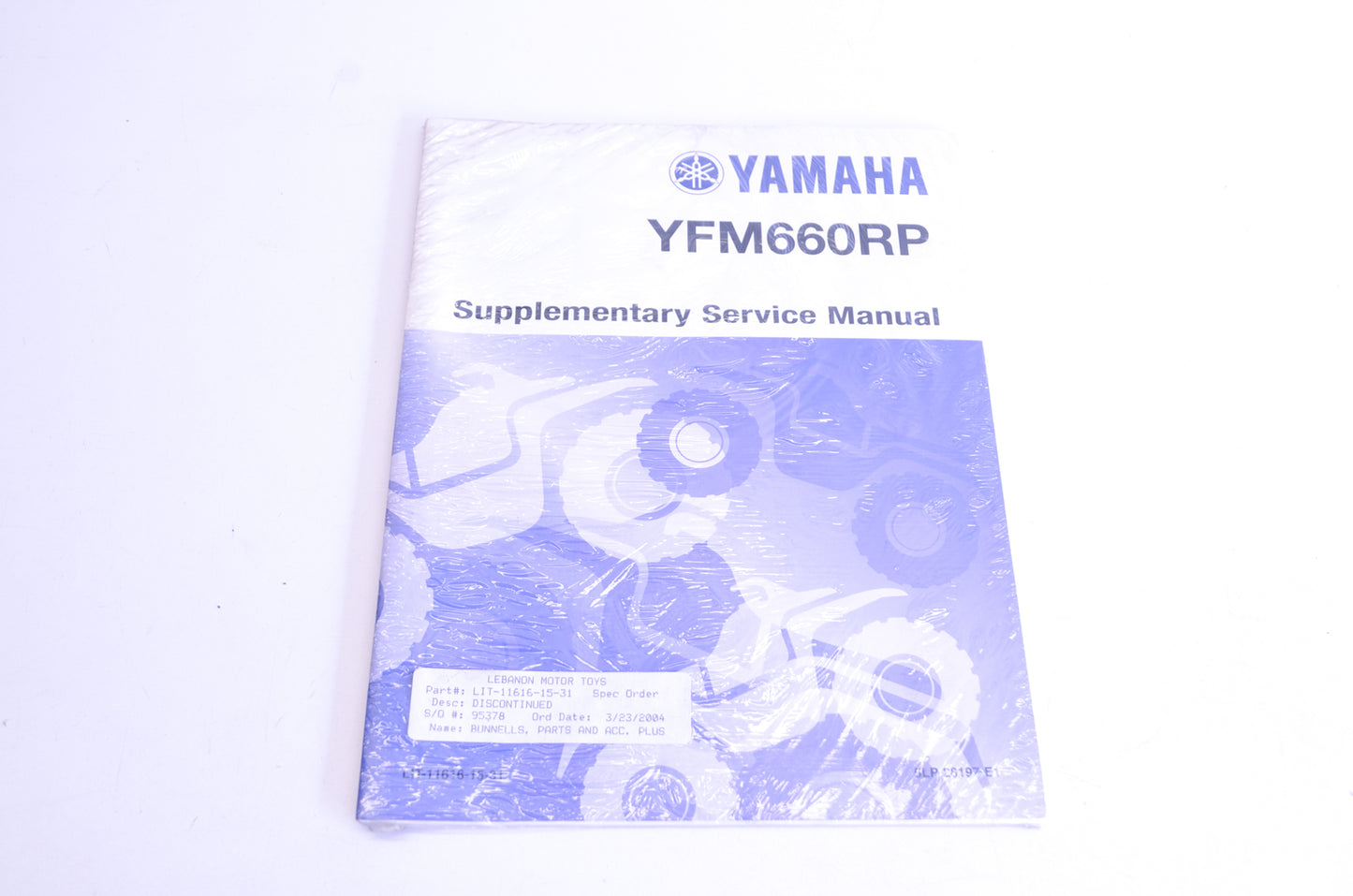 OEM Yamaha LIT-11616-15-31 Service Manual Supplement YFM660R NOS