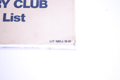 OEM Yamaha LIT-1001J-10-81 Gas Golf Cars Country Club Parts List