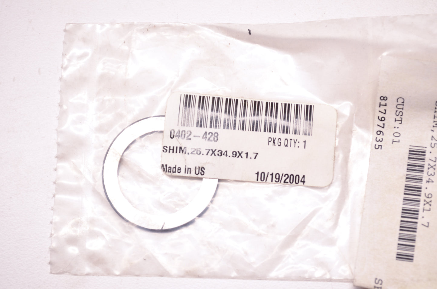 New OEM Arctic Cat 0402-428 Shim 25.7X34.9X1.7 NOS