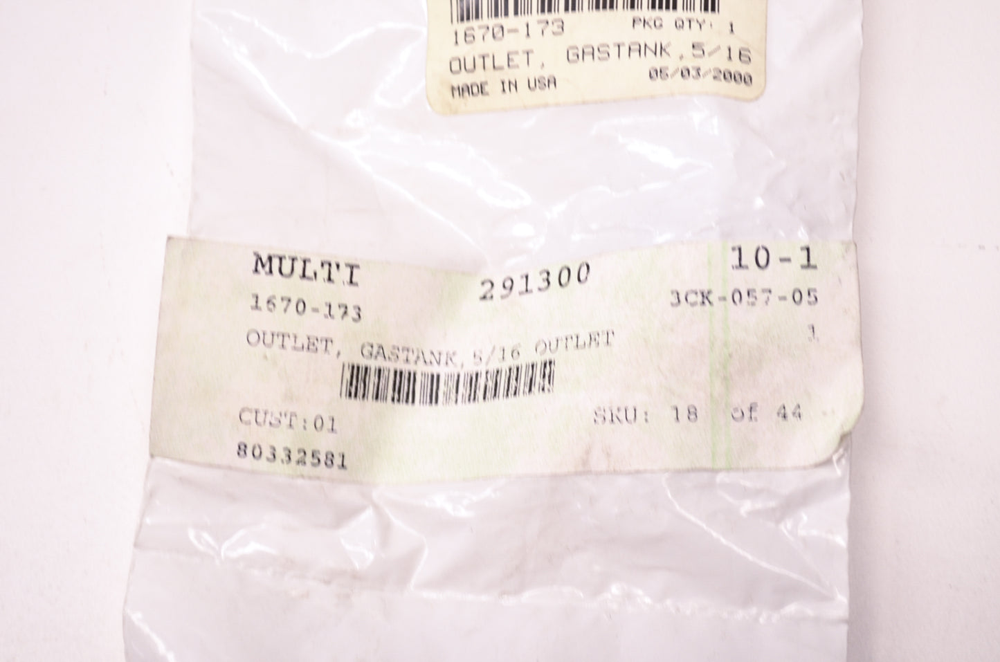 New OEM Arctic Cat 1670-173 Gas Tank Outlet NOS