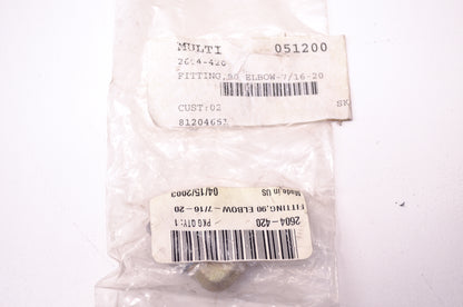 New OEM Arctic Cat 2604-420 Fitting 90 Elbow 7/16-20 NOS