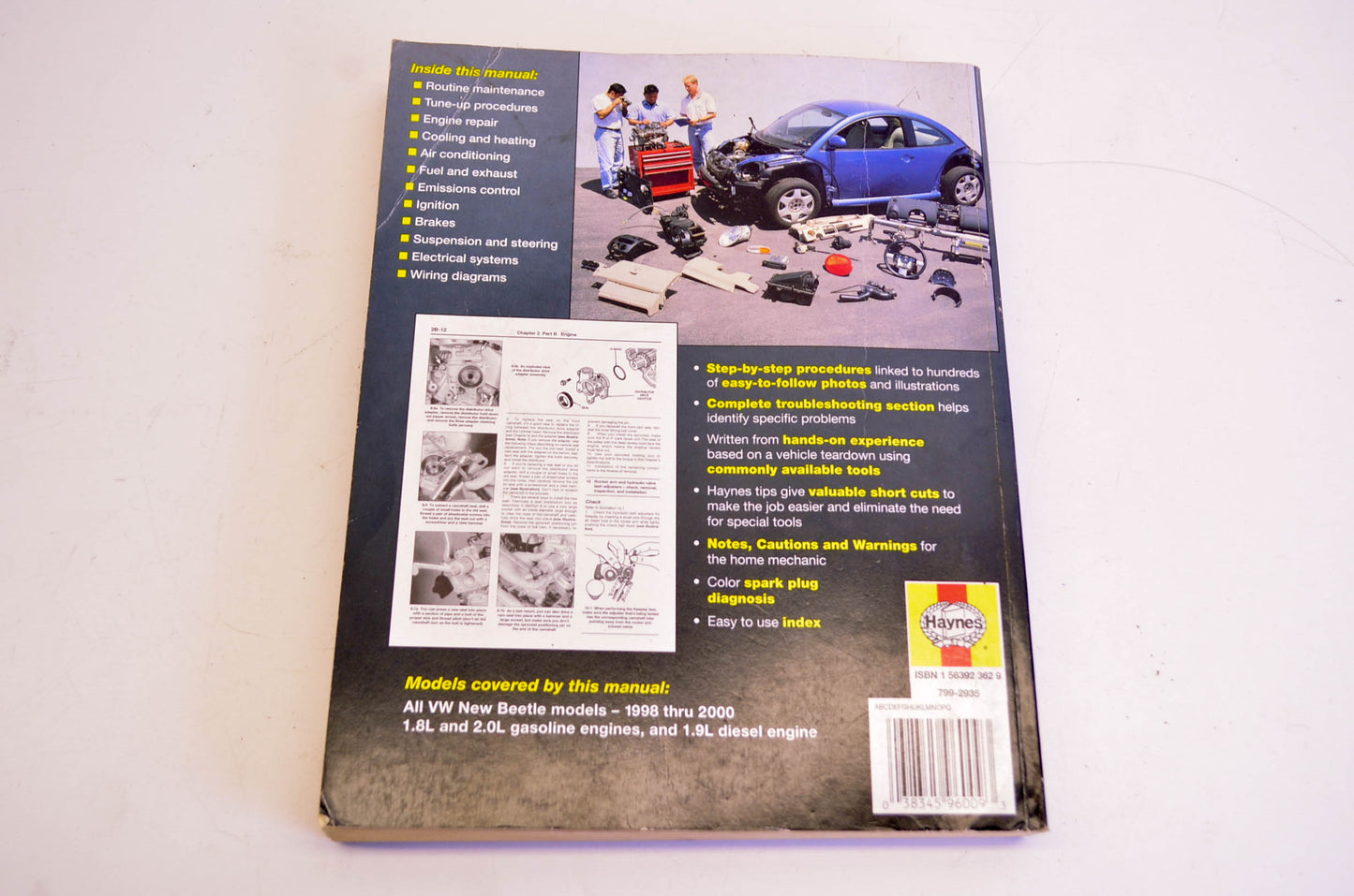Haynes 96009, 1 56392 362 9, 799-2935 Volkswagen Beetle 1998-2000 Manual