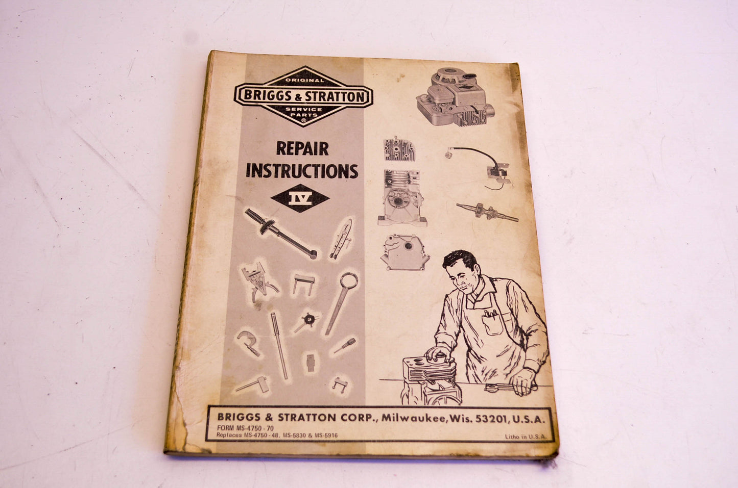OEM Briggs & Stratton MS-4750-70, MS-4750-48 Repair Instruction IV Manual