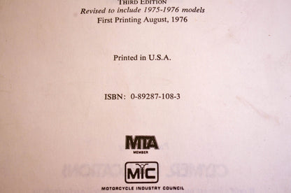 Clymer 0-89287-108-3 Honda 100-350cc 4-Stroke Single 1970-76 Service Handbook