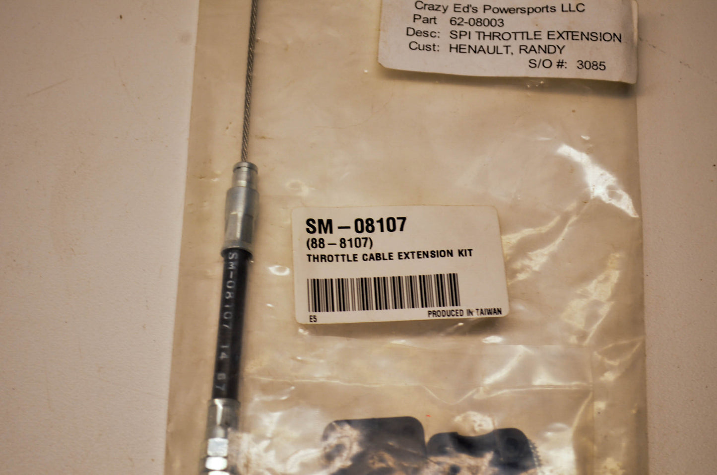SPI SM-08107 Throttle Extension Kit NOS