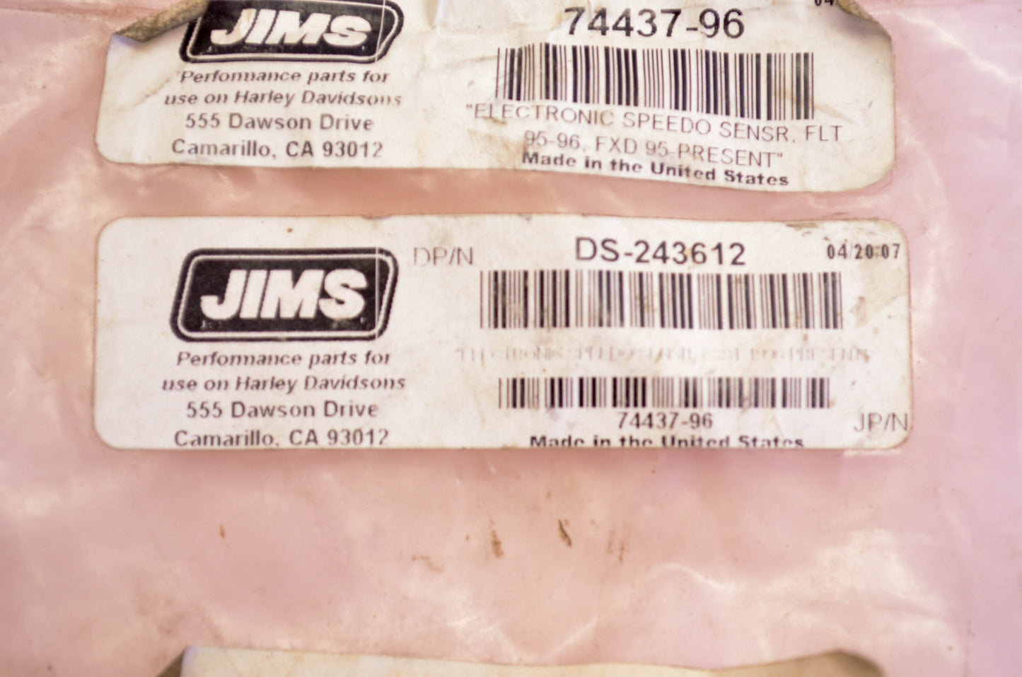 Jim's DS-243612 Speedo Sensor NOS