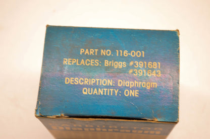 Carb Diaphragm 116-001 Diaphragm NOS