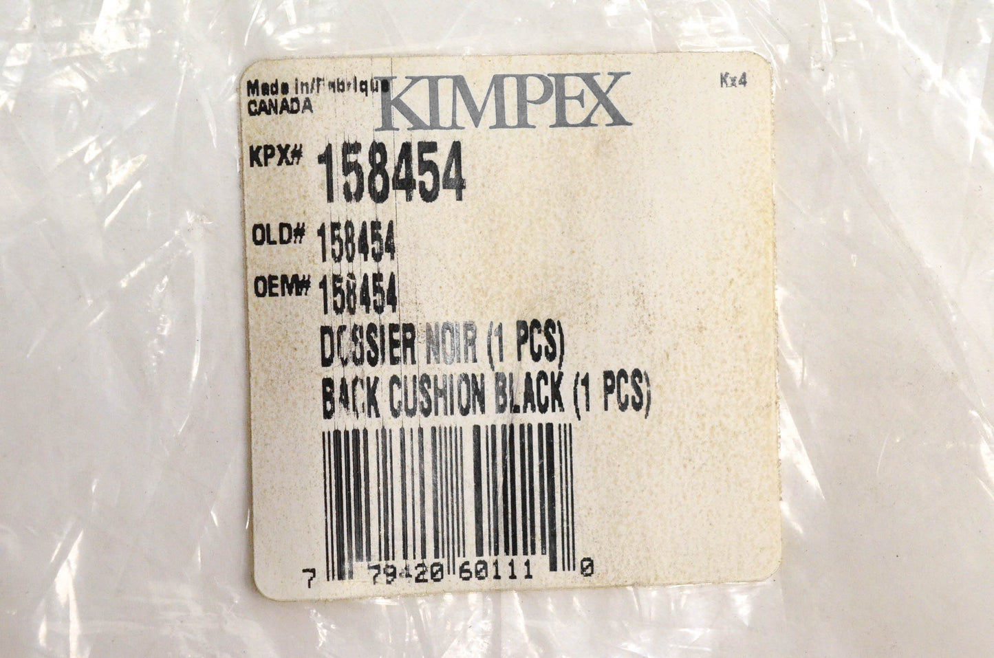 Kimpex 158454, 258454 Backrest NOS