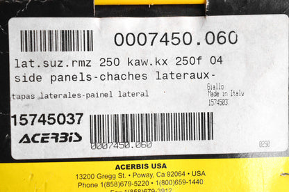 Acerbis 0007450.060, 15745037 Side Panel Set Yellow NOS
