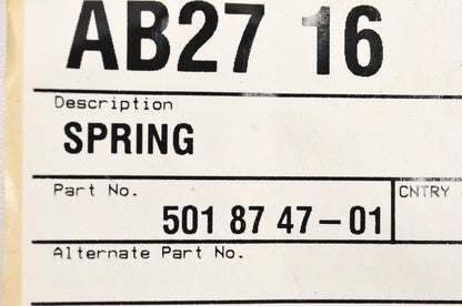 New OEM Husqvarna 5018747-01, 501874701 Spring NOS