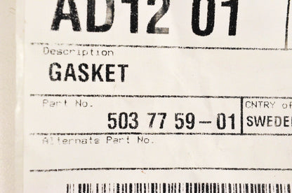 New OEM Husqvarna 5037759-01, 503775901 Gasket NOS