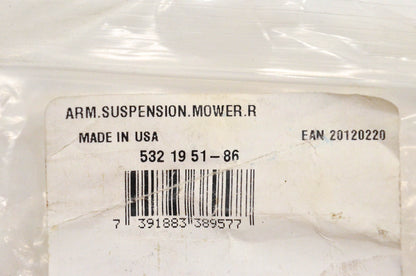 New OEM Husqvarna 5321951-86, 532195186 Mower Suspension Arm Right NOS