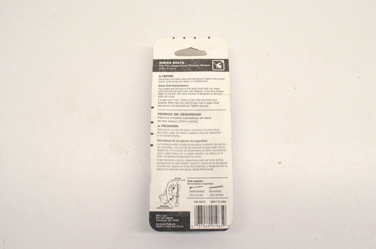 MTD 710-0890, 645-80332 Shear Bolts NOS