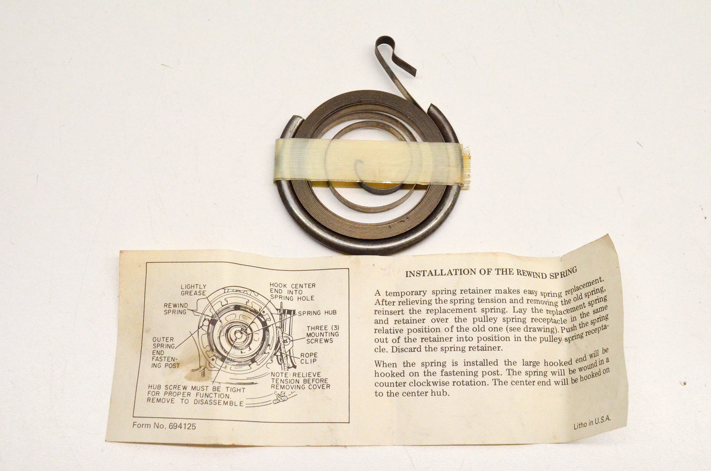 Tecumseh 590433S Rewind Spring NOS