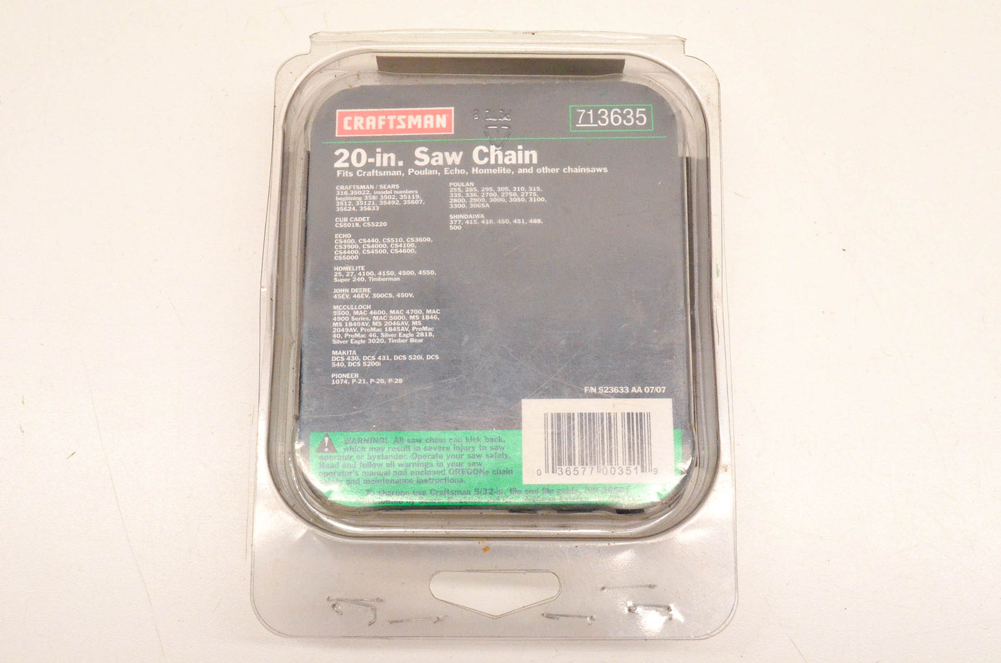 Craftsman 71-3635, 713635 Saw Chain 20" H78 NOS
